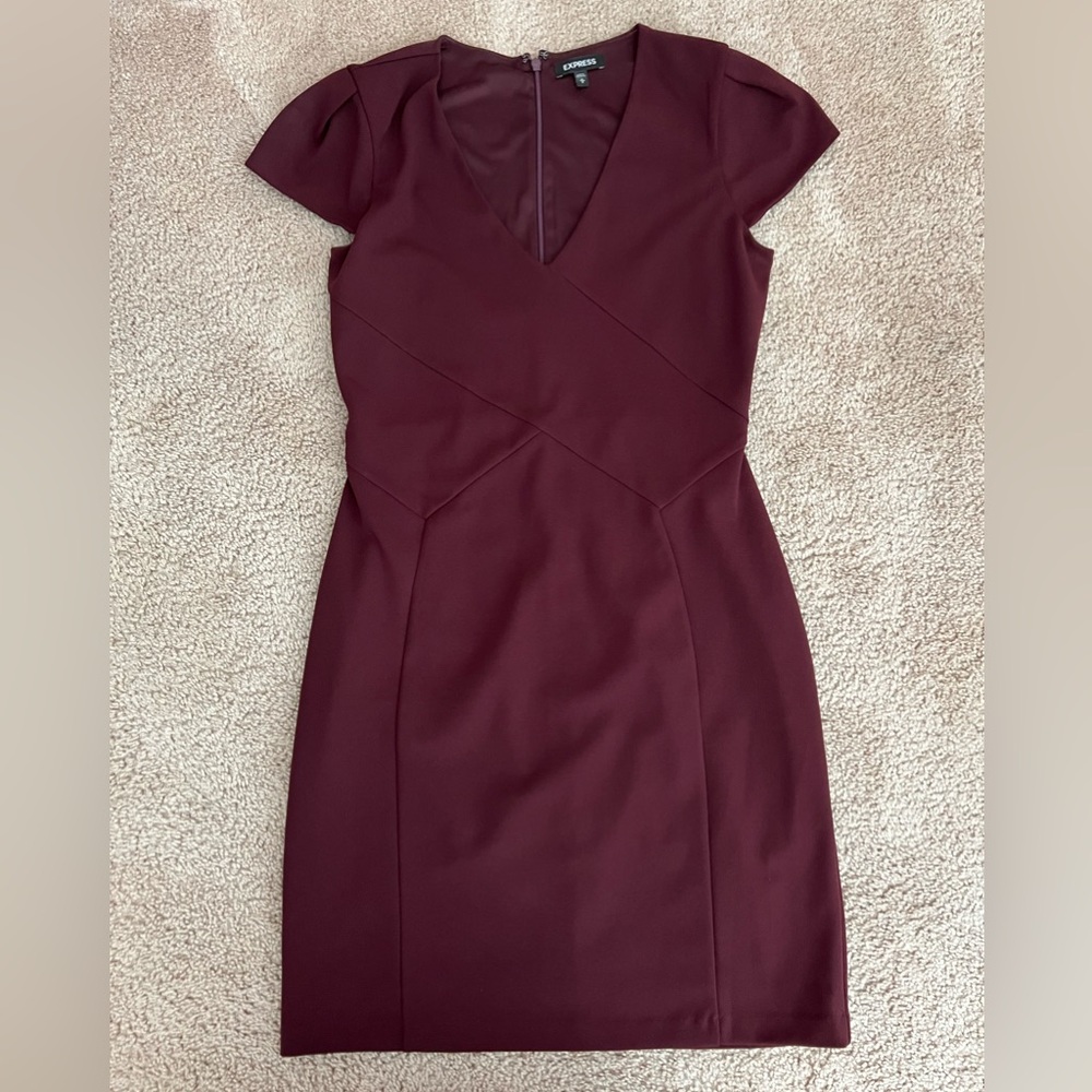 Express women’s medium plum colored fitted dress
